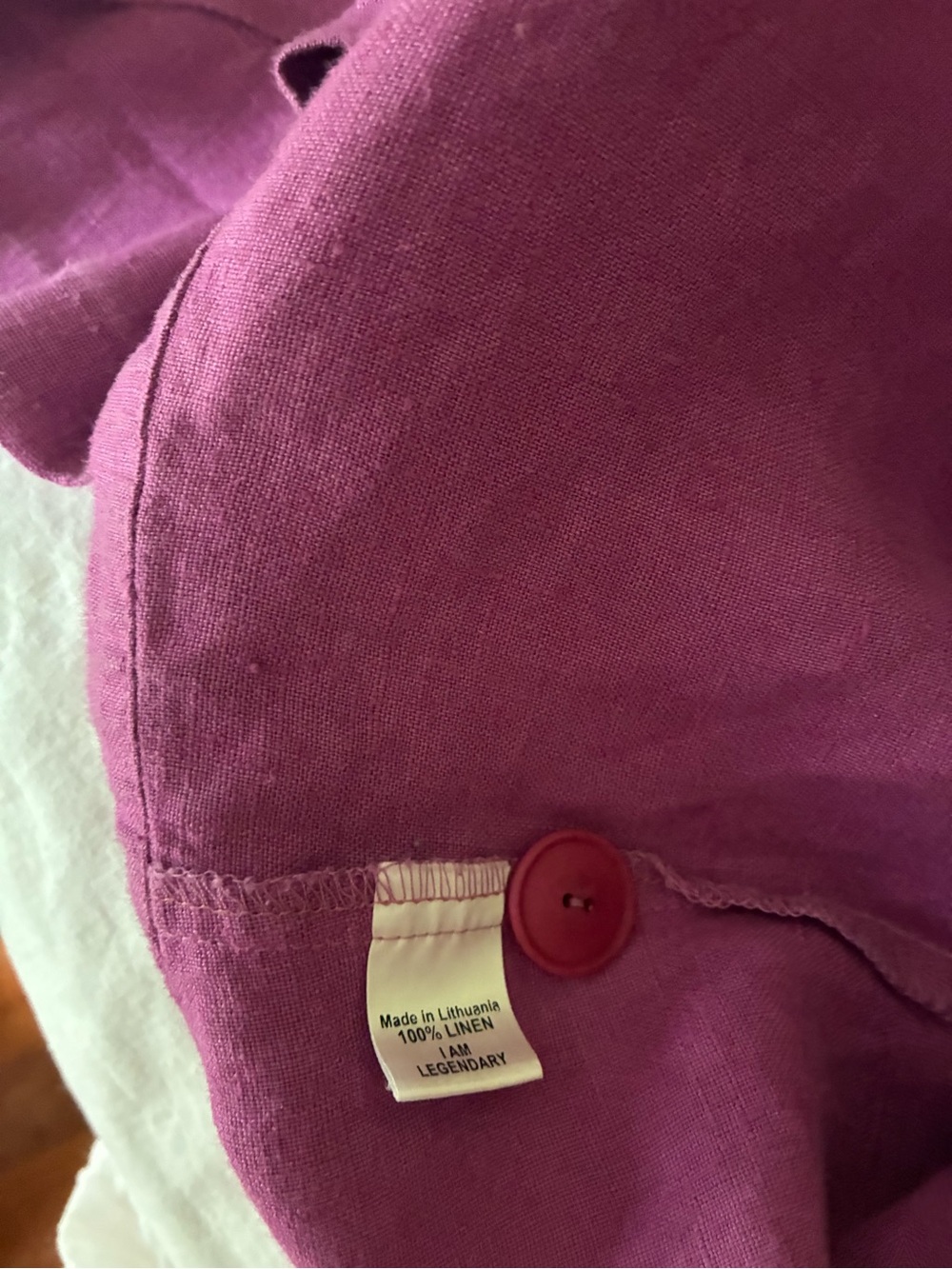 FLAX Fuchsia Linen Button-Up Jacket - Picture 4 of 6